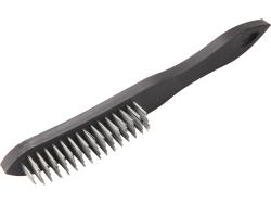 acélkefe, 4 soros, 290mm, acélhuzal, PP fogantyú