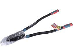 ágvágó olló; 730mm, rávágó, áttételes, tapadásmentes él, max. 45mm vágás, gumírozott fogantyú