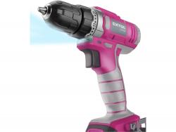 akkus fúrócsavarozó, 12V, Li-ion, Extol Lady, 1db 1300 mAh akku
