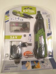 akkus mini köször? és fúrógép, Li-ion; 3,6V, 1300 mAh, ford.:18000 1/min, befogás 3,2mm
