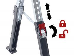 asztalosbak/f?részbak állítható, összecsukható; 615 - 820 mm, max. terhelés: 590 kg, saját tömeg: 13 kg