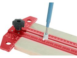 asztalos T-vonalzó és szögmérő, 350×190 mm, ALU, lézer gravírozott, mm beosztás