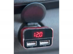 autós tölt?, szivargyujtó / dupla USB, 1,0A+3,4A/ 37W, kábel nélkül