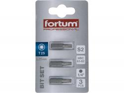 behajtóhegy TORX, 3 db, S2 acél; T 25×25mm, bliszteren
