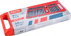 BIT klt. 40 db HEX-TORX-XZN, 10mm, adapter 3/8" és 1/2", CrV, m?anyag dobozban