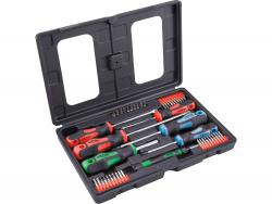 csavarhúzó és BIT klt., 47 db; lapos: 5,5×38, 5,5×100, 6,5×125mm és 8×150mm, PH1×75, PH2×38 és PH2×125, CV., m?anyag tar