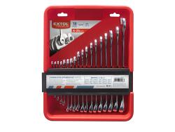 csillag-villás kulcs klt., CrV., műanyag kazettában; 18db, 6-24mm