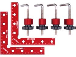 derékszög szorító, (L-alakú szorító) 2 db, 140×140 mm, ALU