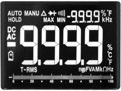 digitális multiméter; Amper/Volt/Ohm mér?, True RMS, hangjelz? funkcióval, CE, 2 db 1,5V AA elem