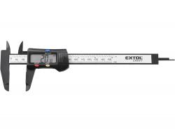 digitális tolómér?; 0,01×150mm, mélységmér?vel, m?anyag, pontosság ±0,2 mm