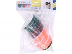 dörzsöl?/csiszoló/polírozó klt. 10 db; 1/4"×25 mm csap, fúrógépbe fogható, tép?záras