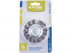 drótcsiszoló körkefe, 75mm, fúrógépbe fogható: 6mm csap, sodrott er?s, hullámos szálú, max 12.500 ford/perc