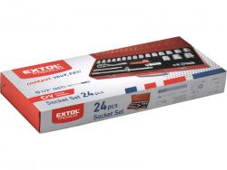 dugókulcs klt., CV., racsnis 45fog ; 1/2" 24db, 10-32mm, fém doboz