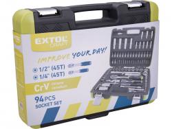 dugókulcs klt., CV., racsnis 45fog ; 1/4"  1/2", 94db, 4-32mm, 32db bit (lapos, kereszt,imbusz,torx), gyertyakulcs16&21