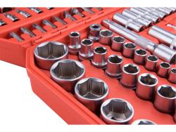 dugókulcs klt., CV., racsnis 45fog ; 1/4" és 1/2", 110db, 4-32mm, 32db bit(lapos, kereszt,imbusz,torx), gyertyakulcs