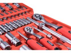 dugókulcs klt., CV., racsnis 45fog ; 1/4" és 1/2", 110db, 4-32mm, 32db bit(lapos, kereszt,imbusz,torx), gyertyakulcs