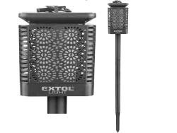 éjszakai, kerti LED lámpa, láng hatású, napelem+szenzor, Ni-Mh akku, 600mAh, leszúrható+falra szerelhető, 66cm, IP44