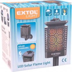 éjszakai, kerti LED lámpa, láng hatású, napelem+szenzor, Ni-Mh akku, 600mAh, leszúrható+falra szerelhet?, 66cm, IP44