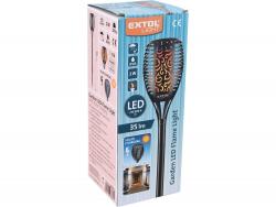 éjszakai, kerti LED lámpa, lángoló fáklya hatás, 1W; 35 Lm, napelem+szenzor, Ni-Mh akku, 800mAh, kerti, leszúrható, 79cm