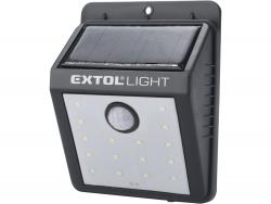 éjszakai készenléti LED lámpa, 0,4W, 16 LED; 120 Lm, napelem+szenzor, Li-ion akkus, 1200 mAh, falra szerelhet?