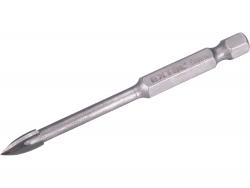 fúró üvegre, kerámiára és csempére,  4 élü, keményfém lapkás; 6×80mm, 1/4" hatszög befogás