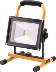 hordozható LED lámpa (reflektor), 10/20W; 1400 Lm, IP65, Li-ion akkus, 4400 mAh, tölthet?: 230V és 12V is, 1,5kg