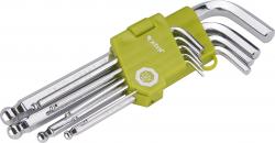 imbuszkulcs klt., Cr40. gömbfej ;TÜV/GS, 9db, 1,5-10mm, bliszteren