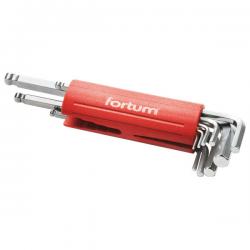 imbuszkulcs klt., hosszú, gömbfej, 9db, 1,5-10mm, S2; 1,5-2-2,5-3-4-5-6-8-10, m?anyag markolat FORTUM