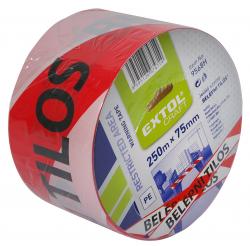 jelöl? szalag, piros-fehér; 75mm×250m, polietilén 