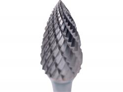 keményfém turbómaró (rotormaró), íves, hegyes orrú, átmér? 12×25mm/szár 6mm, keresztfogazás