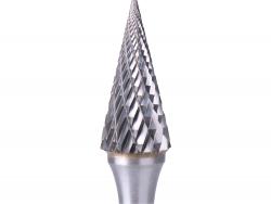 keményfém turbómaró (rotormaró), kúpos, hegyes orrú, 12×25mm átmér?/ 6mm szár, keresztfogazás