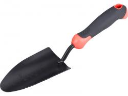 kerti lapát/ásó fém, széles, fogazott szél?, 32 cm, m?anyag/TPR nyél