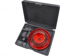 körkivágó klt., 10 db-os, (64-70-76-82-89-102-127mm) m?anyag, fa, gipszkarton