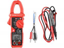 lakatfogó és digitális multiméter; Amper/Volt/Ohm mér?, hangjelz? funkcióval, CE, 2 db 1,5V AAA elem