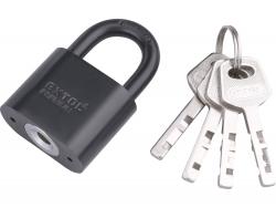 lakat, vas, fekete, 4db kulcs; 50mm, edzett acél kengyel, szárátmér?: 10,8 mm