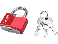 lakat, vas, rombusz alakú, műanyag borítás, 3db kulcs; 30mm, edzett acél kengyel, szárátmérő: 5,2 mm