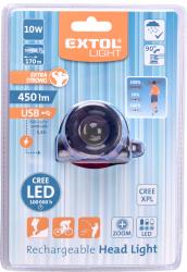 LED fejlámpa, 10 W, CREE XPL, 450 Lumen; tölthet? akkuval, zoom + 3 funkció (teljes/ 1/4 fényer?, villogás), fehér+piros
