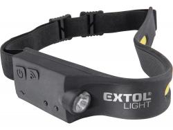 LED fejlámpa,COB+ XPE, 350 Lumen; IR szenzor, tölthet? akkuval, 4+1 funkció