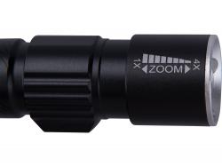 LED lámpa, 3 W, XPE LED; 150 Lm, ALU ház, zoom, újratölthető Li-ion akkus, 450 mAh