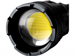 LED lámpa, 60 W COB LED; 8000 Lm, ALU ház, zoom, USB újratölthet? Li-ion akkus, 5000 mAh, Power Bank funkció