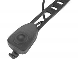 LED lámpa, kerékpár, első, fehér 5 W LED; 350 Lm, ABS ház, USB újratölthető beépített Li-ion akku, 1,2 Ah, duda