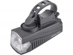 LED lámpa, biciklis, els?, fehér 5 W LED; 350 Lm, ABS ház, USB újratölthet? beépített Li-ion akku, 1200 mAh, duda funkc.