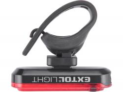 LED lámpa, kerékpáros, hátsó piros LED; 30 Lm, ABS ház, USB újratölthető beépített Li-polimer akku, 220 mAh