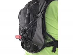 LED lámpa, kerékpáros, hátsó piros LED; 30 Lm, ABS ház, USB újratölthető beépített Li-polimer akku, 220 mAh