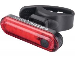 LED lámpa, biciklis, hátsó piros LED; 30 Lm, ABS ház, USB újratölthet? beépített Li-polimer akku, 220 mAh