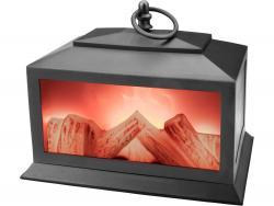 LED kandalló, mini, dekorációs, láng hatású, sárga fényű, elem nélkül