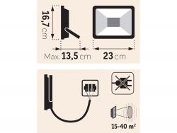 LED lámpa, falra szerelhet? reflektor, 30W; 3200 Lm, IP65, 230V/50Hz, 1 kg