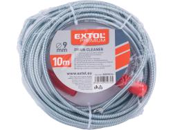 lefolyócső tisztító, 10m, 9mm átmérő,  kézi tekerővel, tisztító körömmel,   (1,9mm drótból sodorva)