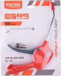 lefúvató pisztoly,  1/4" tömlőcsatlakozó, 10 cm hosszú merev csőr, max. 9 Bar