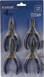 mini fogó klt. 4db-os, dupla m?anyag nyéllel; kombinált, oldalcsíp?, hosszú cs?r?, rádiós ,125mm